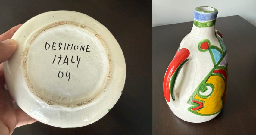 Signed Giovanni De Simone art ceramic jug