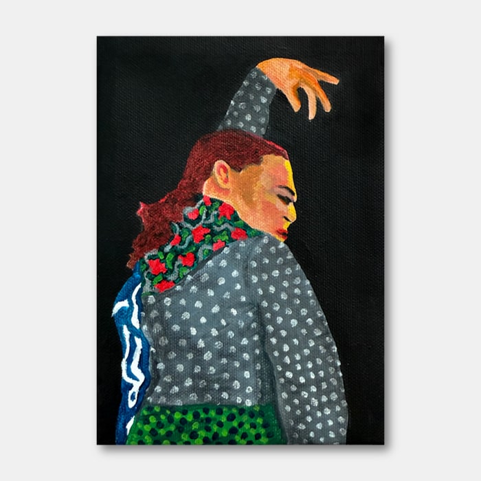 acrylic on canvas painting of a flamenco dancer in Madrid by artist Mark McKinney